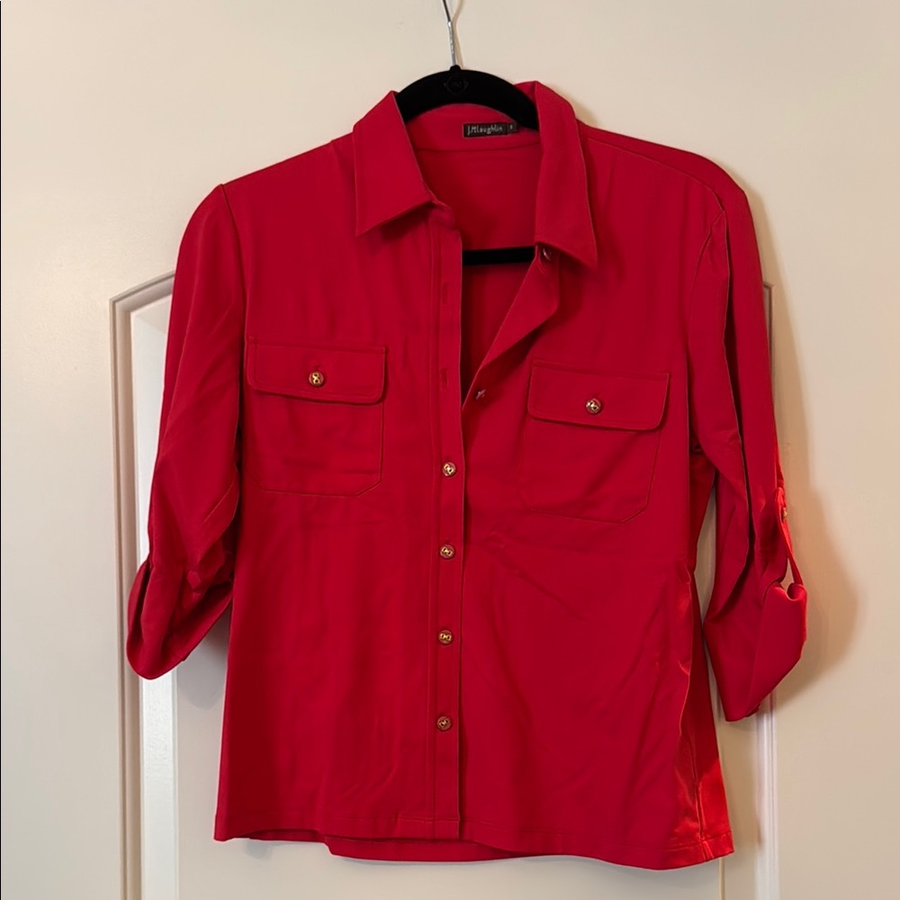 J. McLaughlin Bold Red Shirt